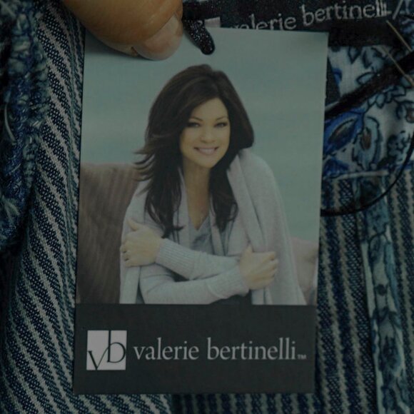 Valerie Bertinelli Y2k Denim Jacket Seersucker Stripe Retro 70s 2 Button Blazer - Picture 9 of 11